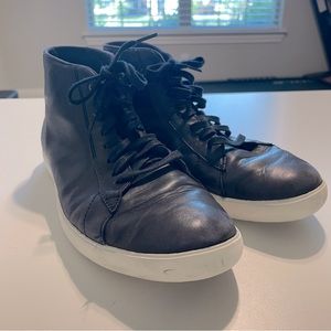 Cole Haan C26962 Mens Grand Crosscourt High Top Sneakers Black Leather Size 9.5